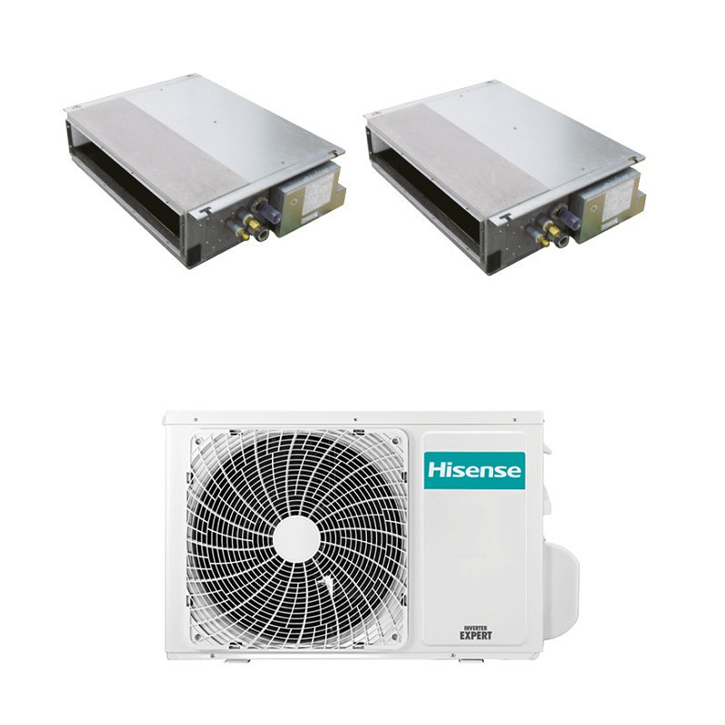 condizionatore climatizzatore hisense canalizzato dual split 900012000 btu inverter r 32 a plus plus