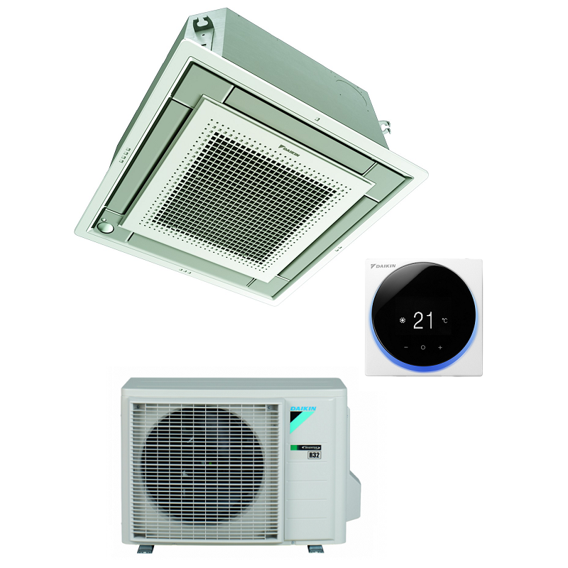 Condizionatore Daikin Cassetta A 4 Vie Fully Flat 9000 Btu Monosplit Inverter R32 Ffa25A9 Con Comando A Filo E Griglia A++