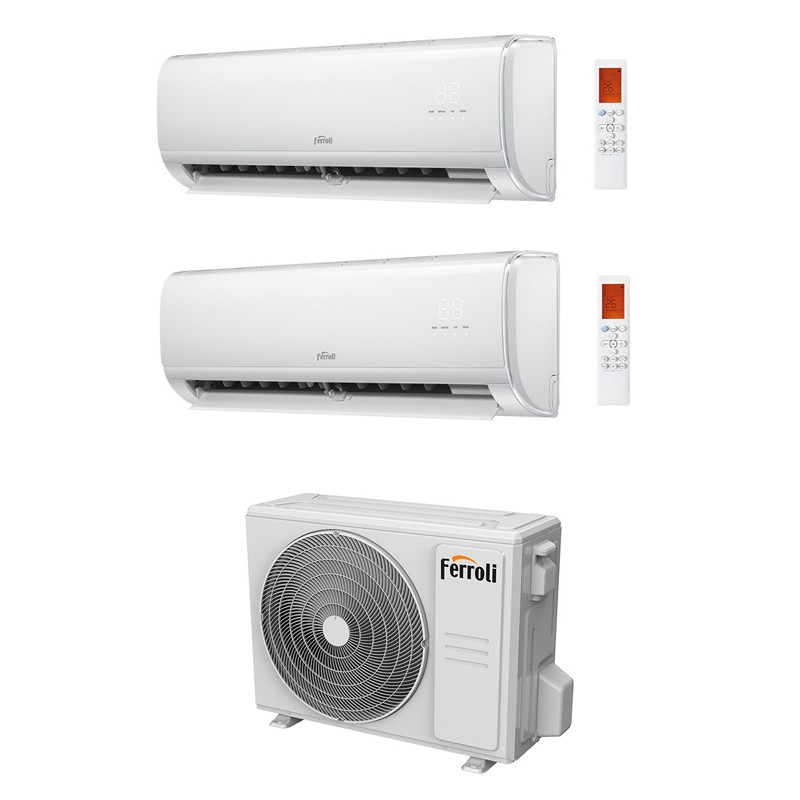 Condizionatore Ferroli Dual Split Giada M 9000+12000 Btu Wifi Inverter Esterna 18-2 A++